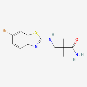 molecular formula C12H14BrN3OS B6633463 3-[(6-Bromo-1,3-benzothiazol-2-yl)amino]-2,2-dimethylpropanamide 