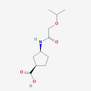 molecular formula C11H19NO4 B6633502 (1R,3S)-3-[(2-propan-2-yloxyacetyl)amino]cyclopentane-1-carboxylic acid 
