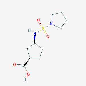 molecular formula C10H18N2O4S B6633529 (1R,3S)-3-(pyrrolidin-1-ylsulfonylamino)cyclopentane-1-carboxylic acid 