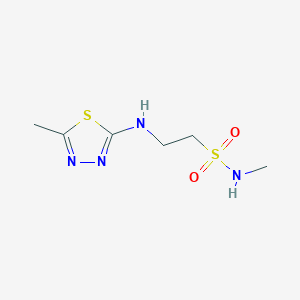 molecular formula C6H12N4O2S2 B6633546 N-methyl-2-[(5-methyl-1,3,4-thiadiazol-2-yl)amino]ethanesulfonamide 