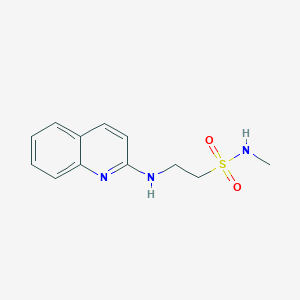 molecular formula C12H15N3O2S B6633563 N-methyl-2-(quinolin-2-ylamino)ethanesulfonamide 