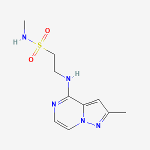 molecular formula C10H15N5O2S B6633564 N-methyl-2-[(2-methylpyrazolo[1,5-a]pyrazin-4-yl)amino]ethanesulfonamide 