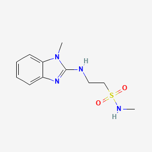 molecular formula C11H16N4O2S B6633572 N-methyl-2-[(1-methylbenzimidazol-2-yl)amino]ethanesulfonamide 