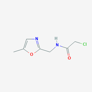 molecular formula C7H9ClN2O2 B6633600 2-chloro-N-[(5-methyl-1,3-oxazol-2-yl)methyl]acetamide 