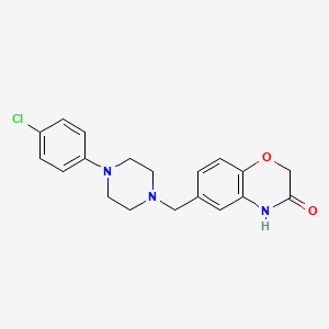 molecular formula C19H20ClN3O2 B6633649 6-[4-(4-Chloro-phenyl)-piperazin-1-ylmethyl]-4H-benzo[1,4]oxazin-3-one 