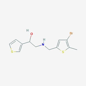 molecular formula C12H14BrNOS2 B6633650 2-[(4-Bromo-5-methylthiophen-2-yl)methylamino]-1-thiophen-3-ylethanol 