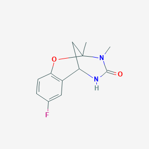 molecular formula C12H13FN2O2 B6633677 4-Fluoro-9,10-dimethyl-8-oxa-10,12-diazatricyclo[7.3.1.02,7]trideca-2(7),3,5-trien-11-one 