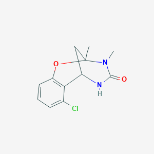molecular formula C12H13ClN2O2 B6633682 3-Chloro-9,10-dimethyl-8-oxa-10,12-diazatricyclo[7.3.1.02,7]trideca-2(7),3,5-trien-11-one 