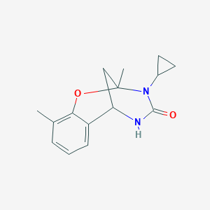 molecular formula C15H18N2O2 B6633690 10-Cyclopropyl-6,9-dimethyl-8-oxa-10,12-diazatricyclo[7.3.1.02,7]trideca-2,4,6-trien-11-one 