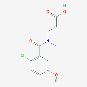 molecular formula C11H12ClNO4 B6633714 3-[(2-Chloro-5-hydroxybenzoyl)-methylamino]propanoic acid 
