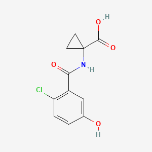 molecular formula C11H10ClNO4 B6633717 1-[(2-Chloro-5-hydroxybenzoyl)amino]cyclopropane-1-carboxylic acid 