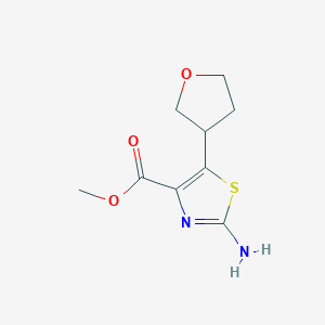 molecular formula C9H12N2O3S B6633732 Methyl 2-amino-5-(oxolan-3-yl)-1,3-thiazole-4-carboxylate 