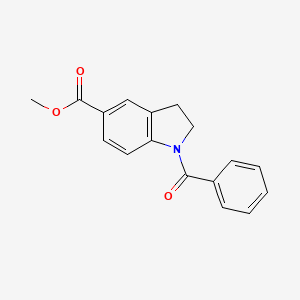 molecular formula C17H15NO3 B6633791 1-Benzoyl-2,3-dihydro-1H-indole-5-carboxylic acid methyl ester 