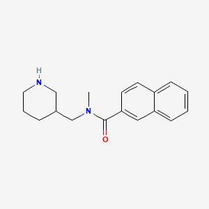 molecular formula C18H22N2O B6633804 N-methyl-N-(piperidin-3-ylmethyl)naphthalene-2-carboxamide 