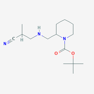 molecular formula C15H27N3O2 B6633811 Tert-butyl 2-[(2-cyanopropylamino)methyl]piperidine-1-carboxylate 