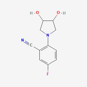 molecular formula C11H11FN2O2 B6633828 2-(3,4-Dihydroxypyrrolidin-1-yl)-5-fluorobenzonitrile 