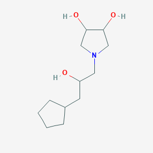 molecular formula C12H23NO3 B6633830 1-(3-Cyclopentyl-2-hydroxypropyl)pyrrolidine-3,4-diol 