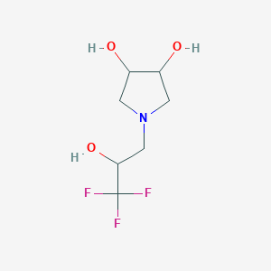 molecular formula C7H12F3NO3 B6633836 1-(3,3,3-Trifluoro-2-hydroxypropyl)pyrrolidine-3,4-diol 