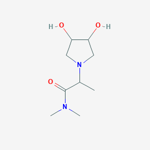 molecular formula C9H18N2O3 B6633860 2-(3,4-dihydroxypyrrolidin-1-yl)-N,N-dimethylpropanamide 