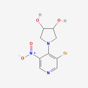 molecular formula C9H10BrN3O4 B6633863 1-(3-Bromo-5-nitropyridin-4-yl)pyrrolidine-3,4-diol 