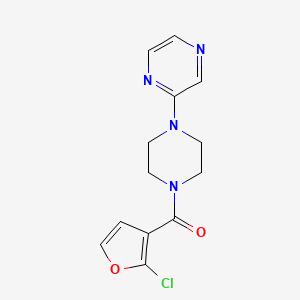 molecular formula C13H13ClN4O2 B6633886 (2-Chlorofuran-3-yl)-(4-pyrazin-2-ylpiperazin-1-yl)methanone 