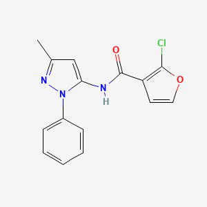 molecular formula C15H12ClN3O2 B6633887 2-chloro-N-(5-methyl-2-phenylpyrazol-3-yl)furan-3-carboxamide 