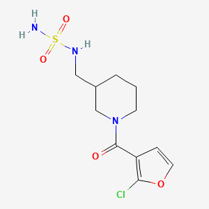 molecular formula C11H16ClN3O4S B6633897 1-(2-Chlorofuran-3-carbonyl)-3-[(sulfamoylamino)methyl]piperidine 