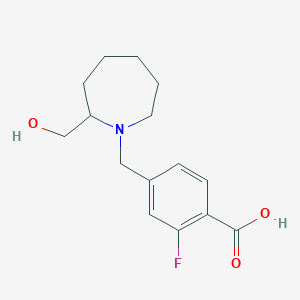 molecular formula C15H20FNO3 B6633913 2-Fluoro-4-[[2-(hydroxymethyl)azepan-1-yl]methyl]benzoic acid 