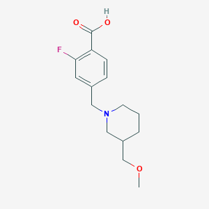 molecular formula C15H20FNO3 B6633919 2-Fluoro-4-[[3-(methoxymethyl)piperidin-1-yl]methyl]benzoic acid 