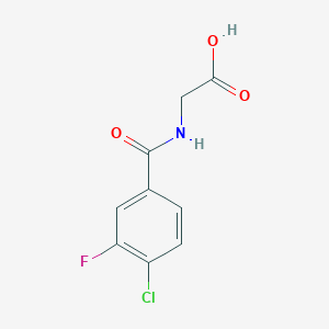molecular formula C9H7ClFNO3 B6633924 2-[(4-Chloro-3-fluorobenzoyl)amino]acetic acid 