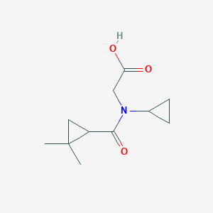 molecular formula C11H17NO3 B6633939 2-[Cyclopropyl-(2,2-dimethylcyclopropanecarbonyl)amino]acetic acid 