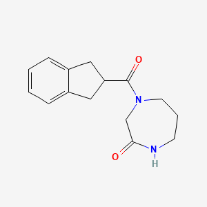 molecular formula C15H18N2O2 B6633944 4-(2,3-dihydro-1H-indene-2-carbonyl)-1,4-diazepan-2-one 