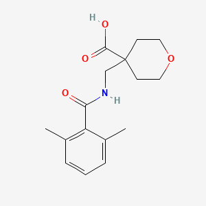 molecular formula C16H21NO4 B6633960 4-[[(2,6-Dimethylbenzoyl)amino]methyl]oxane-4-carboxylic acid 