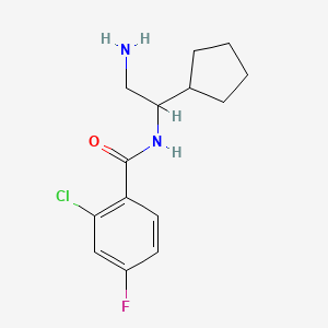 molecular formula C14H18ClFN2O B6633971 N-(2-amino-1-cyclopentylethyl)-2-chloro-4-fluorobenzamide 
