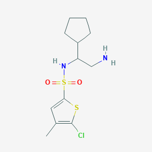 molecular formula C12H19ClN2O2S2 B6633993 N-(2-amino-1-cyclopentylethyl)-5-chloro-4-methylthiophene-2-sulfonamide 