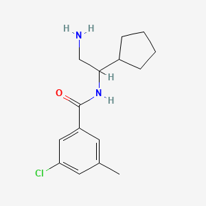 molecular formula C15H21ClN2O B6633996 N-(2-amino-1-cyclopentylethyl)-3-chloro-5-methylbenzamide 