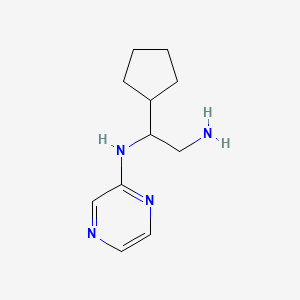 molecular formula C11H18N4 B6634004 1-cyclopentyl-N-pyrazin-2-ylethane-1,2-diamine 