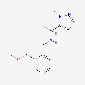 molecular formula C15H21N3O B6634047 N-[[2-(methoxymethyl)phenyl]methyl]-1-(2-methylpyrazol-3-yl)ethanamine 