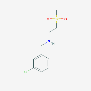 molecular formula C11H16ClNO2S B6634094 N-[(3-chloro-4-methylphenyl)methyl]-2-methylsulfonylethanamine 