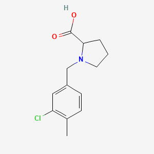 molecular formula C13H16ClNO2 B6634107 1-[(3-Chloro-4-methylphenyl)methyl]pyrrolidine-2-carboxylic acid 