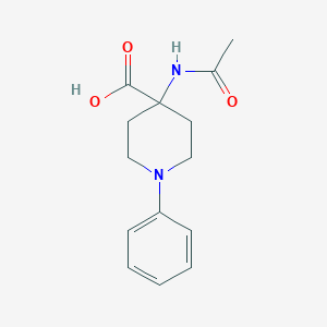 molecular formula C14H18N2O3 B6634115 4-Acetamido-1-phenylpiperidine-4-carboxylic acid 