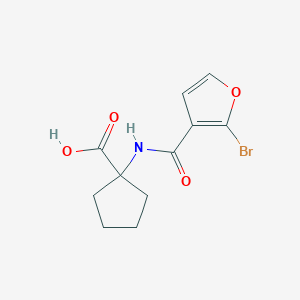 molecular formula C11H12BrNO4 B6634139 1-[(2-Bromofuran-3-carbonyl)amino]cyclopentane-1-carboxylic acid 