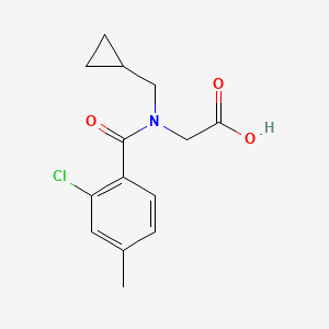 molecular formula C14H16ClNO3 B6634157 2-[(2-Chloro-4-methylbenzoyl)-(cyclopropylmethyl)amino]acetic acid 