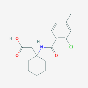 molecular formula C16H20ClNO3 B6634191 2-[1-[(2-Chloro-4-methylbenzoyl)amino]cyclohexyl]acetic acid 