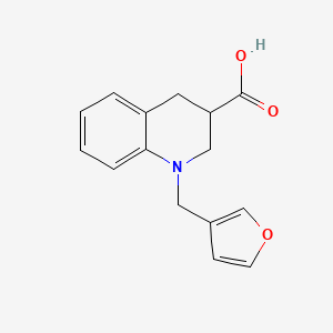 molecular formula C15H15NO3 B6634195 1-(furan-3-ylmethyl)-3,4-dihydro-2H-quinoline-3-carboxylic acid 