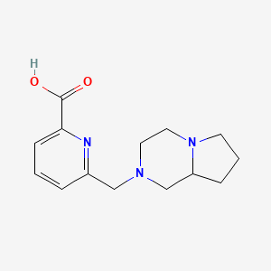 molecular formula C14H19N3O2 B6634202 6-(3,4,6,7,8,8a-hexahydro-1H-pyrrolo[1,2-a]pyrazin-2-ylmethyl)pyridine-2-carboxylic acid 