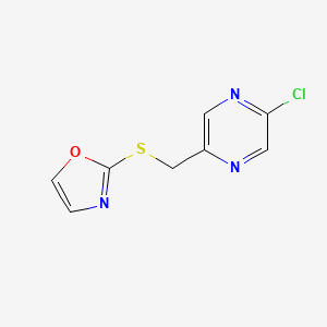molecular formula C8H6ClN3OS B6634209 2-[(5-Chloropyrazin-2-yl)methylsulfanyl]-1,3-oxazole 
