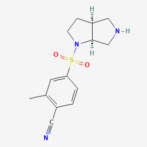molecular formula C14H17N3O2S B6634215 4-[[(3aS,6aS)-3,3a,4,5,6,6a-hexahydro-2H-pyrrolo[2,3-c]pyrrol-1-yl]sulfonyl]-2-methylbenzonitrile 