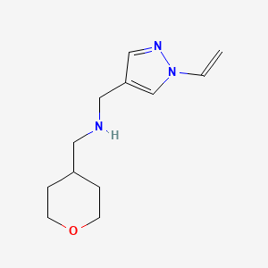 molecular formula C12H19N3O B6634239 N-[(1-ethenylpyrazol-4-yl)methyl]-1-(oxan-4-yl)methanamine 