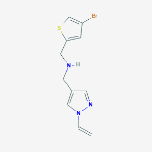 molecular formula C11H12BrN3S B6634244 1-(4-bromothiophen-2-yl)-N-[(1-ethenylpyrazol-4-yl)methyl]methanamine 